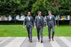 Groom and his groomsmen in Kennedy Gardens Clonakilty